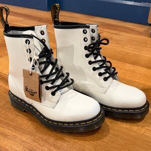 Dr. Martens White Leather Boots